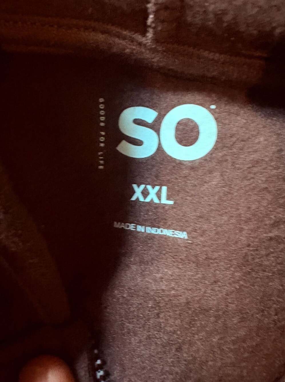 SO Goods For Life Brown Full Zip Hoodie Size XXL - Picture 4 of 4